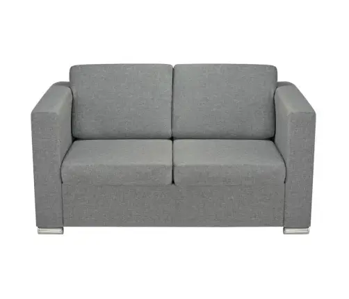 Dīvāns, Divvietīgs, Gaiši Pelēks Audums Vidaxl