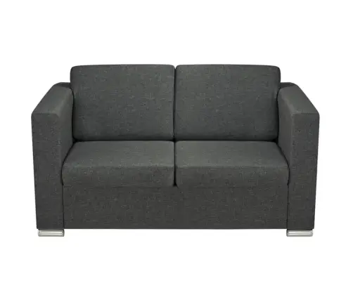 Dīvāns, Divvietīgs, Tumši Pelēks Audums Vidaxl