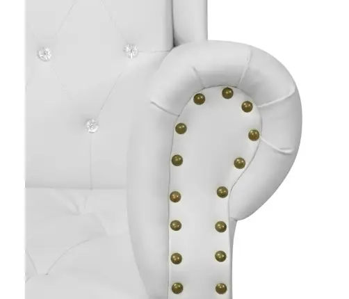 Krēsls Ar Augstu Atzveltni, Balta Mākslīgā Āda Vidaxl