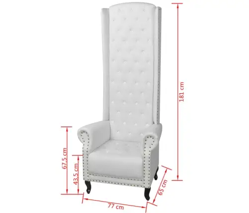 Krēsls Ar Augstu Atzveltni, Balta Mākslīgā Āda Vidaxl