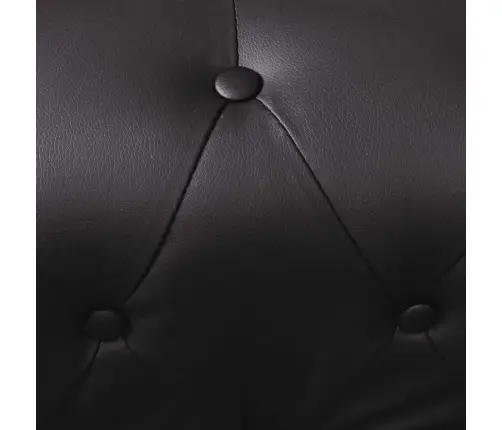 Chesterfield Penkiavietė Kampinė Sofa, Juoda, Dirbtinė Oda