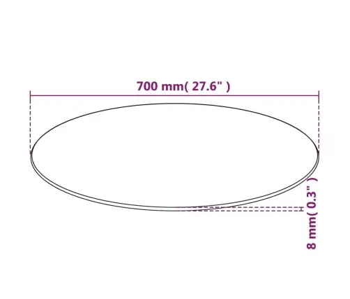 Stalviršis, Grūdintas Stiklas, Apvalus, 700 Mm