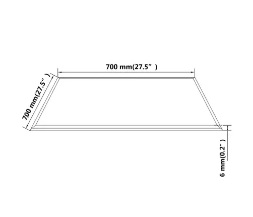 Vidaxli Lauaplaat Karastatud Klaasist, Kandiline, 700 X 700 Mm