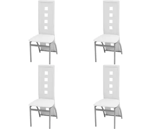 Virtuves Krēsli, 4 Gab., Balta Mākslīgā Āda Vidaxl