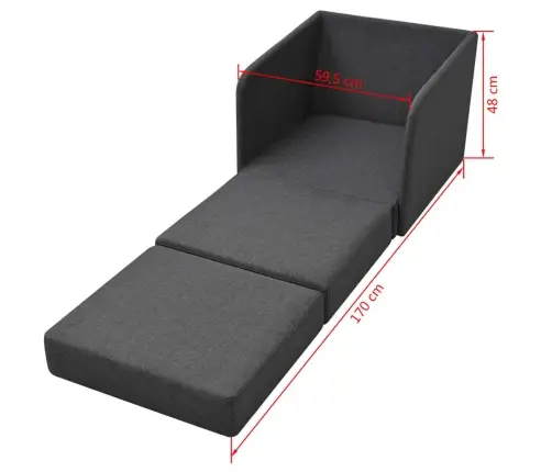 Izvelkams Krēsls, Tumši Pelēks Audums Vidaxl