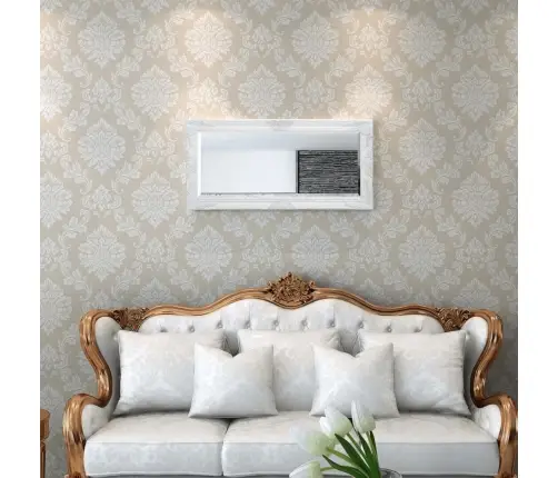 Sieninis Veidrodis, Barokinis Stilius, 100X50 cm Baltas