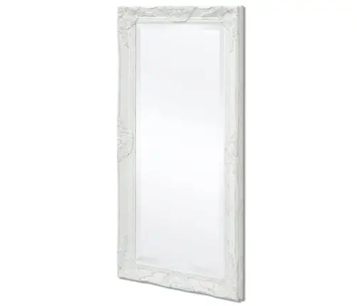 Sieninis Veidrodis, Barokinis Stilius, 100X50 cm Baltas