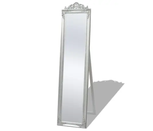 Baroka Stila Grīdas Spogulis, 160X40 Cm, Sudraba Krāsā Vidaxl