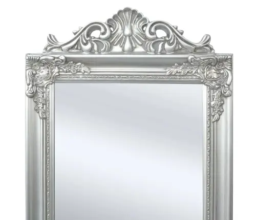 Baroka Stila Grīdas Spogulis, 160X40 Cm, Sudraba Krāsā Vidaxl