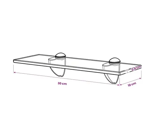 Sienas Plaukts, 30X10 Cm, 8 Mm, Stikls Vidaxl