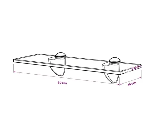 Sienas Plaukts, 30X10 Cm, 8 Mm, Stikls Vidaxl
