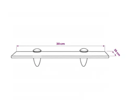 Sienas Plaukts, 30X20 Cm, 8 Mm, Stikls Vidaxl