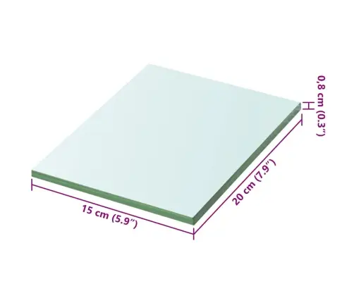 Vidaxli Klaasist Riiuliplaat 20 X 15 Cm Läbipaistev