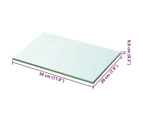 Vidaxli Klaasist Riiuliplaat 20 X 30 Cm Läbipaistev
