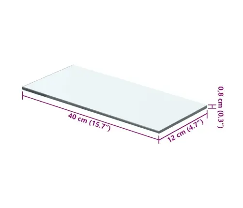 Vidaxli Klaasist Riiuliplaat 40 X 12 Cm Läbipaistev
