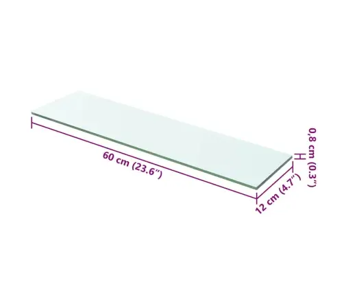 Sienas Plaukts, 60X12 Cm, Caurspīdīgs Stikls Vidaxl