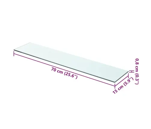 Sienas Plaukts, 70X15 Cm, Caurspīdīgs Stikls Vidaxl