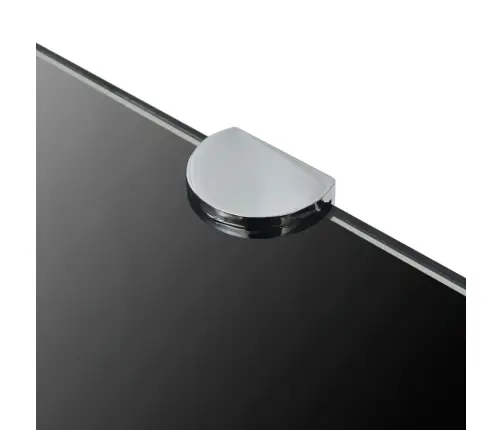 Kampinė Lentyna Su Chromo Laikikliais, Juodas Stiklas 35X35 Cm