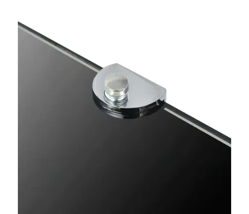 Kampinė Lentyna Su Chromo Laikikliais, Juodas Stiklas 35X35 Cm