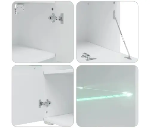 Tv Sekcija, Sienas Plaukti, 5 Gab., Ar Led Gaismām, Melni Vidaxl