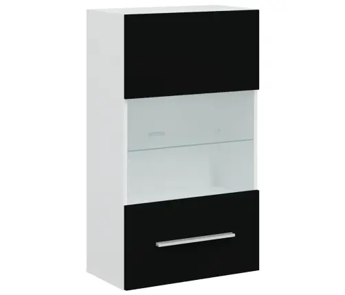 Tv Sekcija, Sienas Plaukti, 5 Gab., Ar Led Gaismām, Melni Vidaxl