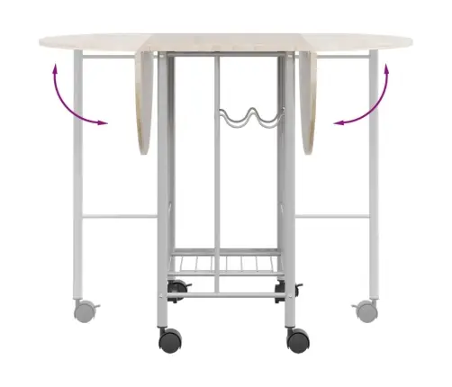 Vidaxli Viieosaline Kokkuvolditav Söögitoakomplekt, Mdf , Valge