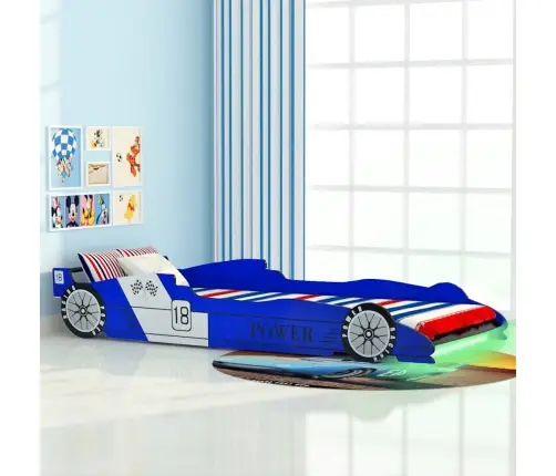 Võidusõiduauto Kujuga Lastevoodi 90 X 200 Cm Sinine