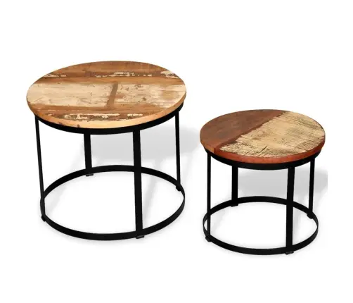 Kafijas Galdiņi, 2 Gab., Pārstrādāts Masīvkoks, 40Cm/50 Cm Vidaxl