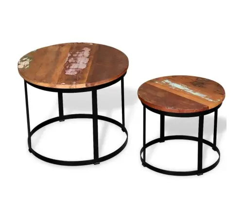 Kafijas Galdiņi, 2 Gab., Pārstrādāts Masīvkoks, 40Cm/50 Cm Vidaxl