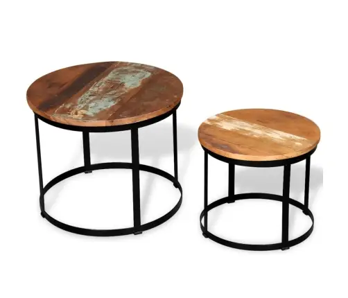 Kafijas Galdiņi, 2 Gab., Pārstrādāts Masīvkoks, 40Cm/50 Cm Vidaxl