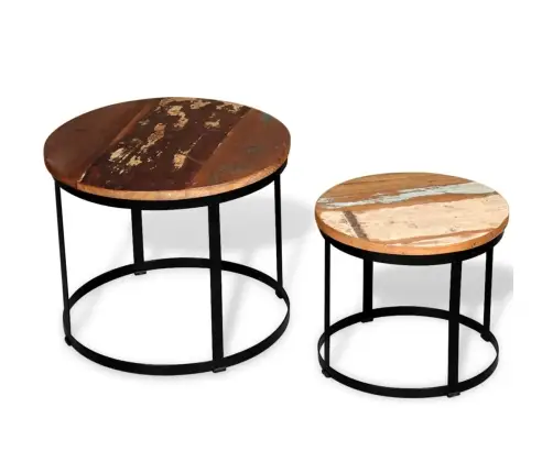 Kafijas Galdiņi, 2 Gab., Pārstrādāts Masīvkoks, 40Cm/50 Cm Vidaxl