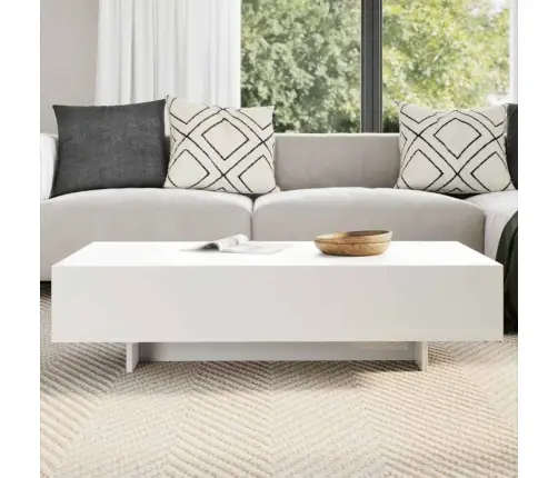 Kafijas Galdiņš, Spīdīgs, Balts   Vidaxl Kafijas Galdiņš, Spīdīgs, Balts   Vidaxl