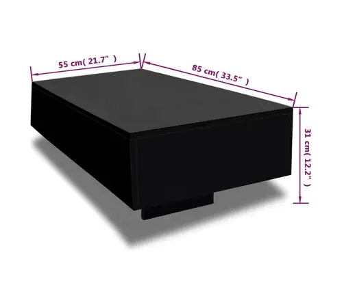 Kafijas Galdiņš, Spīdīgs, Melns Vidaxl Kafijas Galdiņš, Spīdīgs, Melns Vidaxl