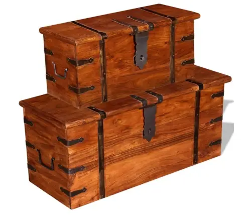 Uzglabāšanas Kastes, 2 Gab., Masīvkoks Vidaxl