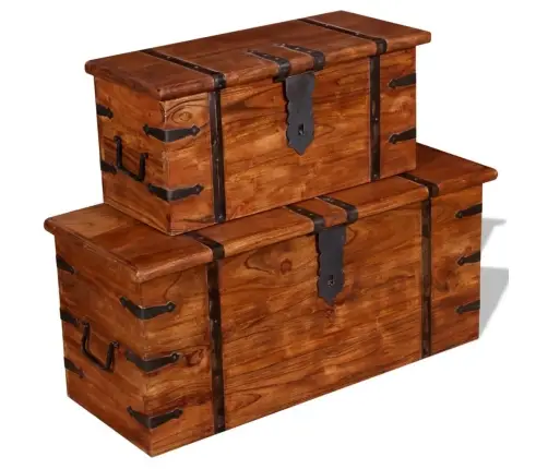 Uzglabāšanas Kastes, 2 Gab., Masīvkoks Vidaxl