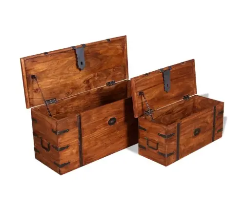 Uzglabāšanas Kastes, 2 Gab., Masīvkoks Vidaxl