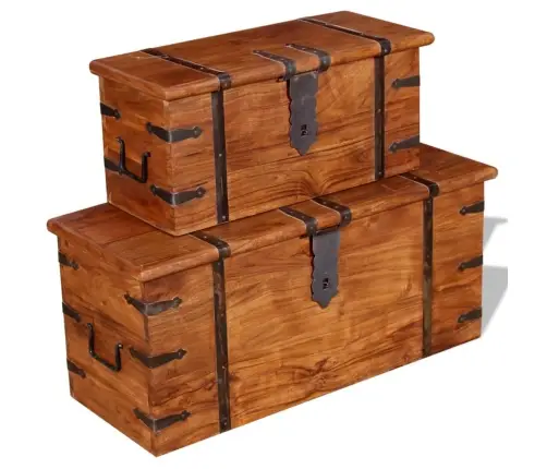 Uzglabāšanas Kastes, 2 Gab., Masīvkoks Vidaxl