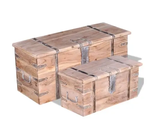 Kastes, Lādes, 2 Gab., Akācijas Koks Vidaxl