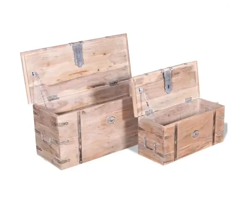 Kastes, Lādes, 2 Gab., Akācijas Koks Vidaxl