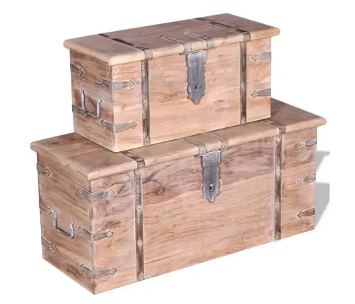 Kastes, Lādes, 2 Gab., Akācijas Koks Vidaxl