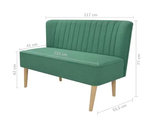 Diivan Kangast, 117 X 55,5 X 77 cm Roheline