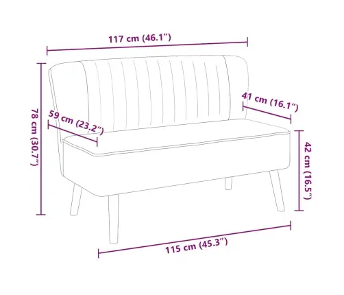 Diivan Kaugas, 117 X 55,5 X 77 cm Kollane