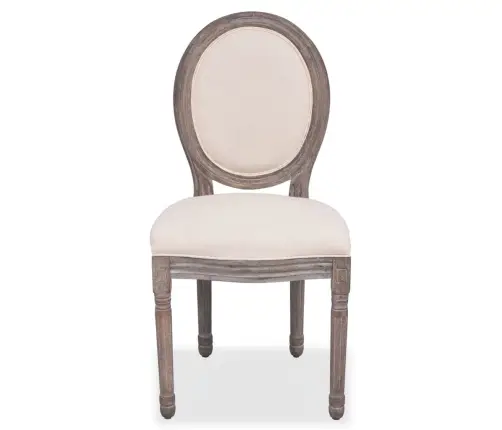 Virtuves Krēsli, 2 Gab., Krēmkrāsas Audums Vidaxl