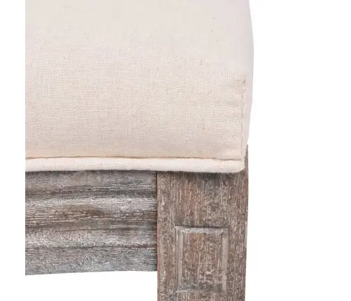 Virtuves Krēsli, 2 Gab., Krēmkrāsas Audums Vidaxl