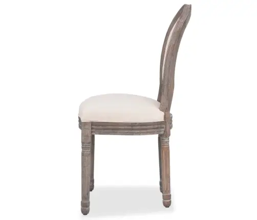 Virtuves Krēsli, 4 Gab., Krēmkrāsas Audums Vidaxl