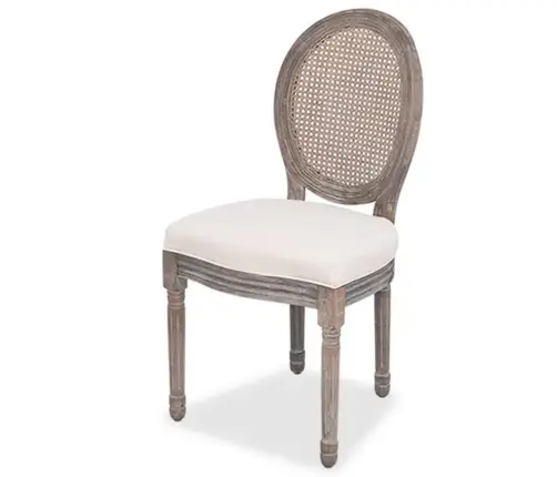 Virtuves Krēsli, 4 Gab., Krēmkrāsas Audums Vidaxl