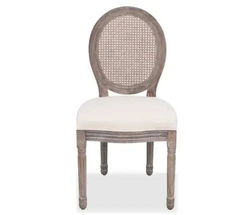 Virtuves Krēsli, 4 Gab., Krēmkrāsas Audums Vidaxl