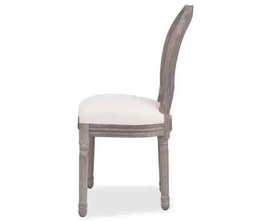 Virtuves Krēsli, 4 Gab., Krēmkrāsas Audums Vidaxl