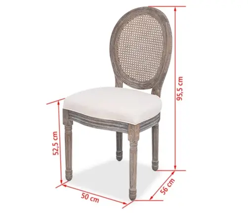 Virtuves Krēsli, 4 Gab., Krēmkrāsas Audums Vidaxl