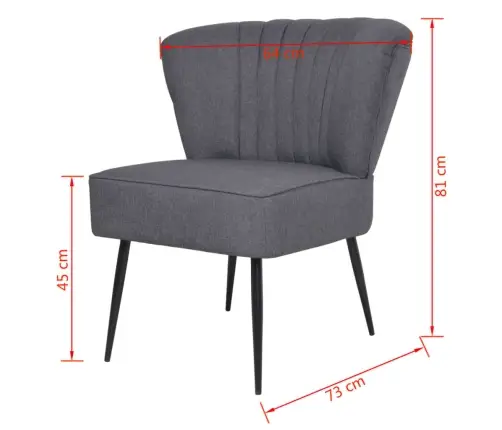 Atpūtas Krēsls, Tumši Pelēks Audums Vidaxl